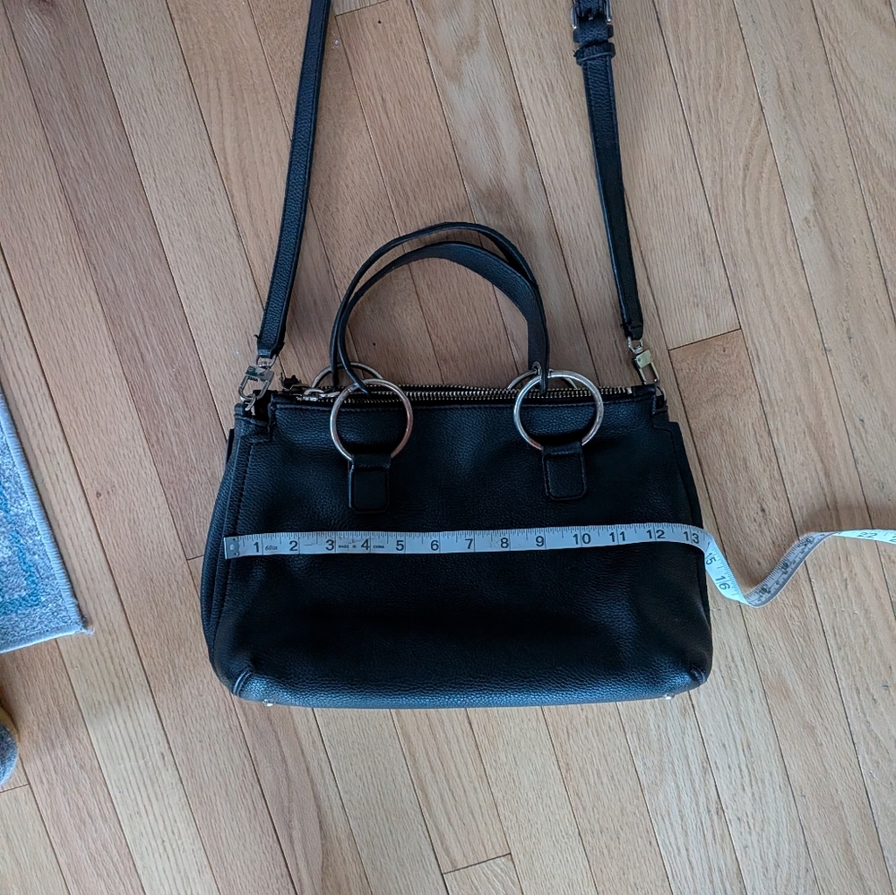 GUESS Los Angeles Black Pebbled Triple Entry Satchel Crossbody - Picture 6 of 12